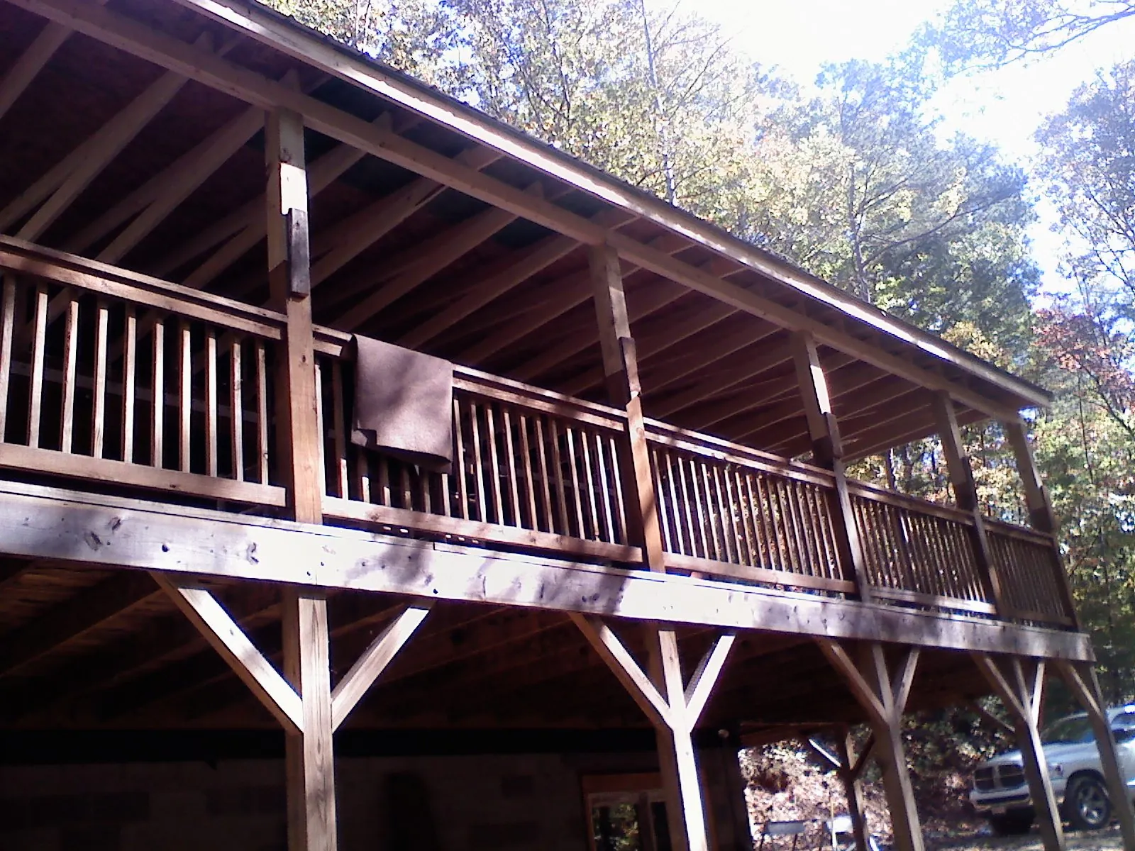 Timber framing under a new elevated porch and deck — Roof Leak Repair in Spragueville by Roofing Brothers